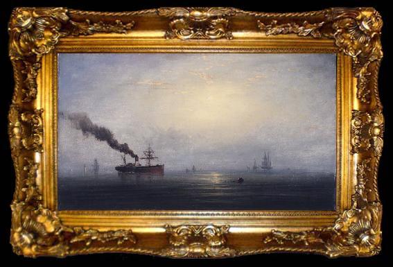 framed  James Hamilton Foggy Morning on the Thames, ta009-2